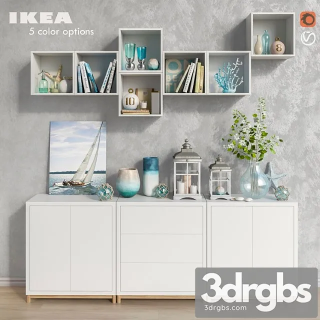 Modular furniture ikea accessories and decor set 8 2 3dsmax Download