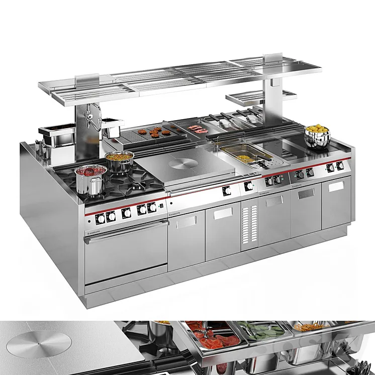 Modular Kitchen Angelo Po ICON9000 3DS Max