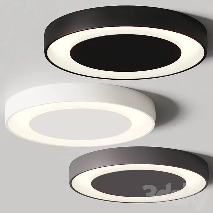Modular Lighting Instruments Flat Moon Eclips Ceiling Lamps 3DS Max