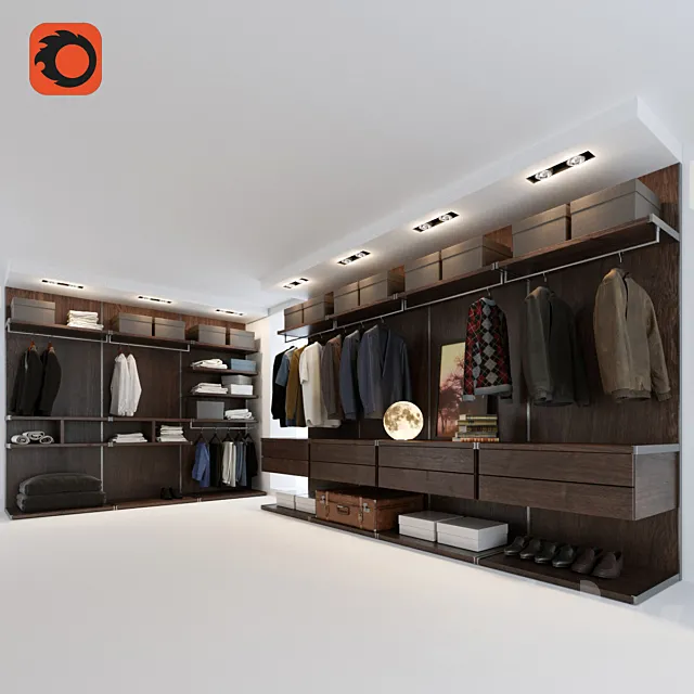 Modular men’s wardrobe 3ds Max