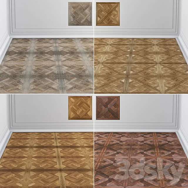 Modular Parquet Oak Natural 3DS Max Model