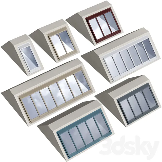 Modular roof window dormer skylight rooflight 3ds Max