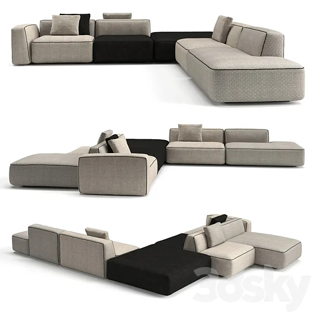 Modular sofa Angelo Cappellini Modular 3ds Max