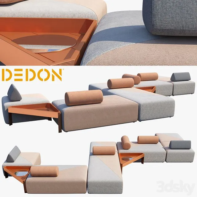 Modular sofa Brixx Dedon 3dsMax Model