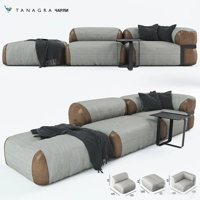Modular sofa CHARLIE TANAGRA 3dsMax Model