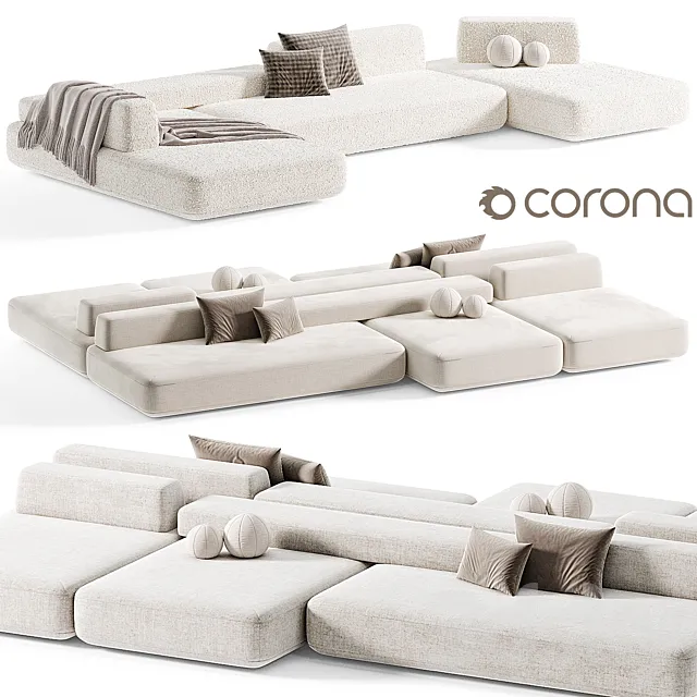 Modular Sofa Flat Sofa Modern By Como 3ds Max