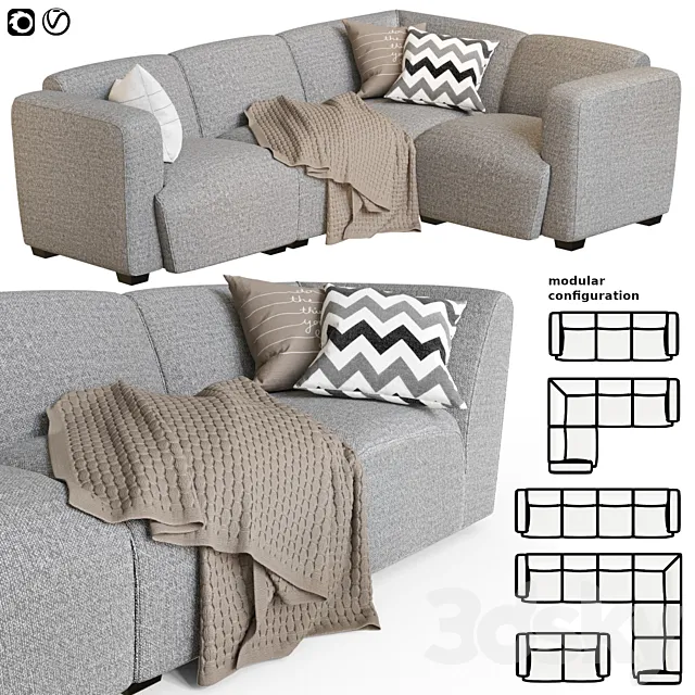 Modular sofa La Forma Legara Sofa in gray 3ds Max