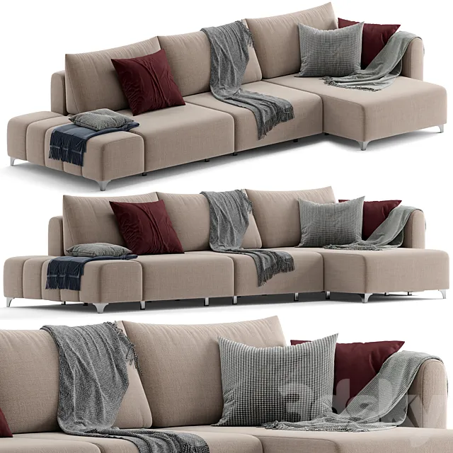 Modular sofa MOON 161 3DS Max Model