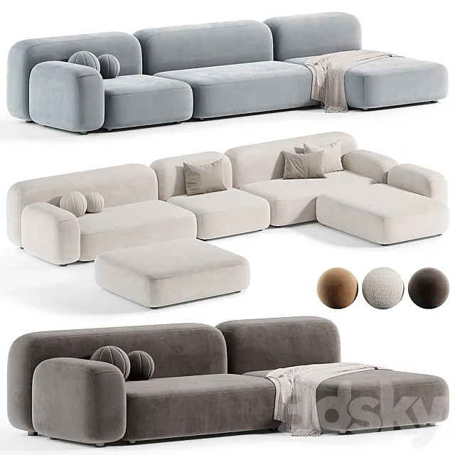 Modular Sofa Ribble-3 by Divan Modular Sofa Ribble-3 3DS Max Model
