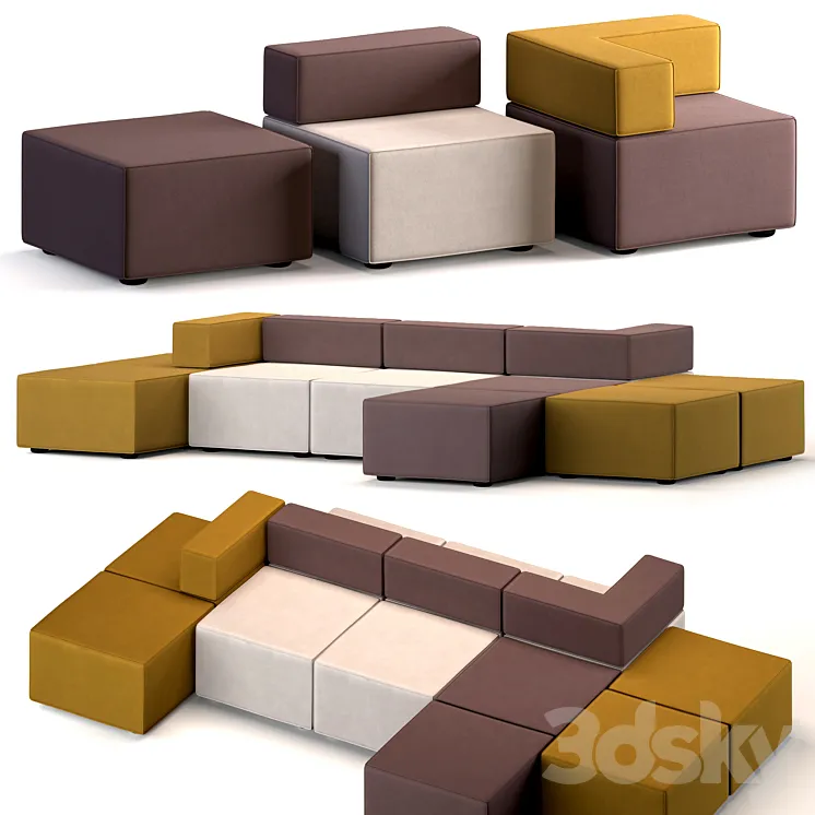 Modular sofa upholstered furniture 3DS Max Model