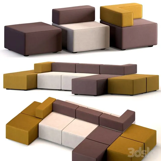 Modular sofa upholstered furniture 3dsMax Model