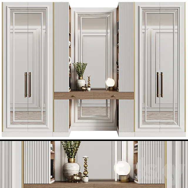 Modular wardrobe in neoclassical style 06 3ds Max