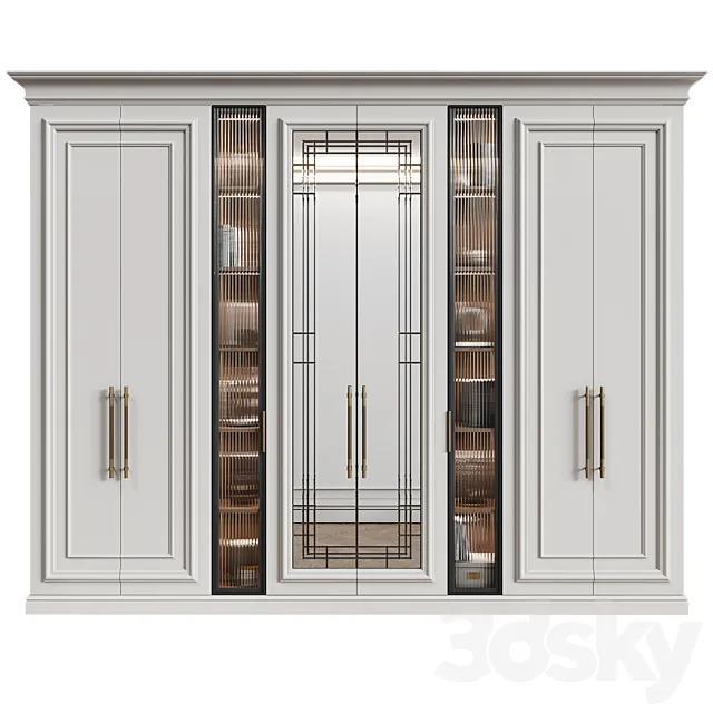 Modular wardrobe in neoclassical style 10 3ds Max