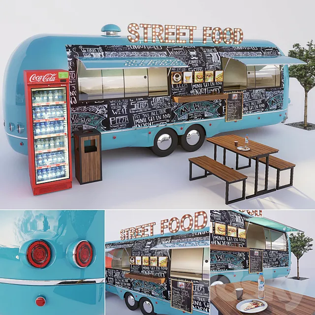 Module for outdoor cafes supplemented 3DS Max Model