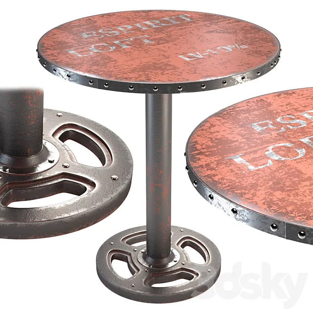 Moe’s Home Wheel round dining table 3DS Max Model