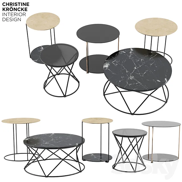 Moi & Mio Coffee & Side Tables by Christine Kroencke 3ds Max