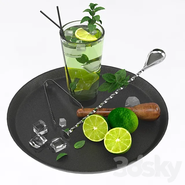 mojito cocktail set 3ds Max