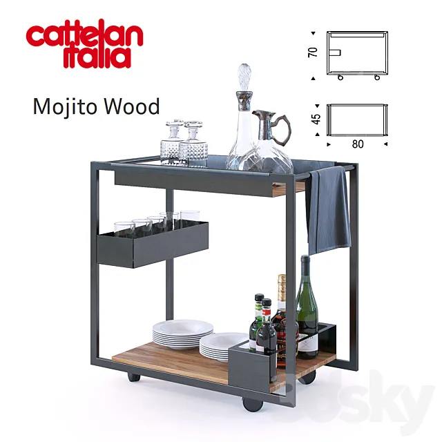 Mojito wood \ Cattelan Italia 3ds Max