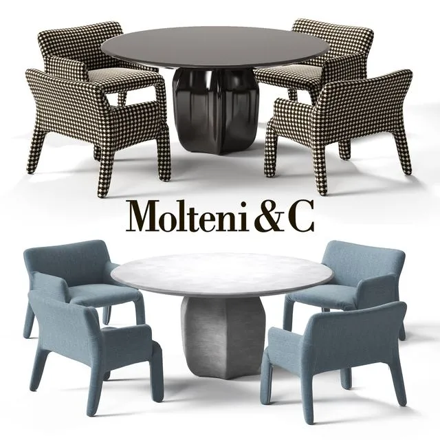 MOLTENI Armchair Furniture Table Chair 3dsMax Model