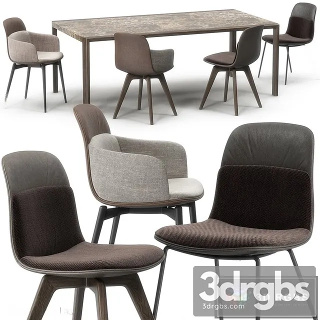 Molteni Barbican Chairs Set 02 3dsmax Download