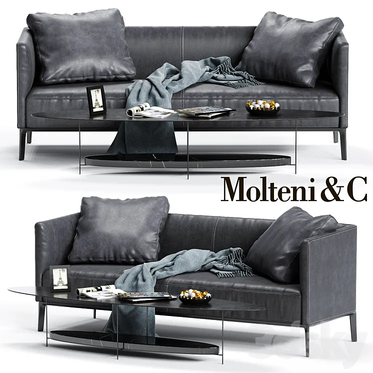 Molteni & C CAMDEN Low Backrest Sofa 3DS Max