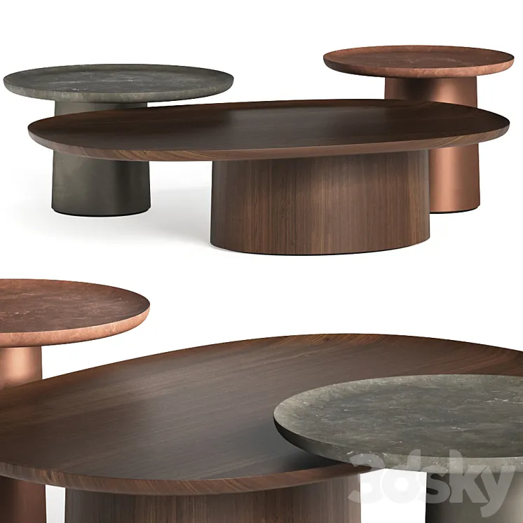 Molteni & C. Louisa Coffee & Side Tables 3DS Max