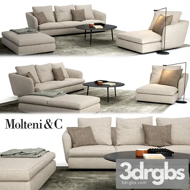 Molteni & c sloane sofa belsize table set 2 3dsmax Download