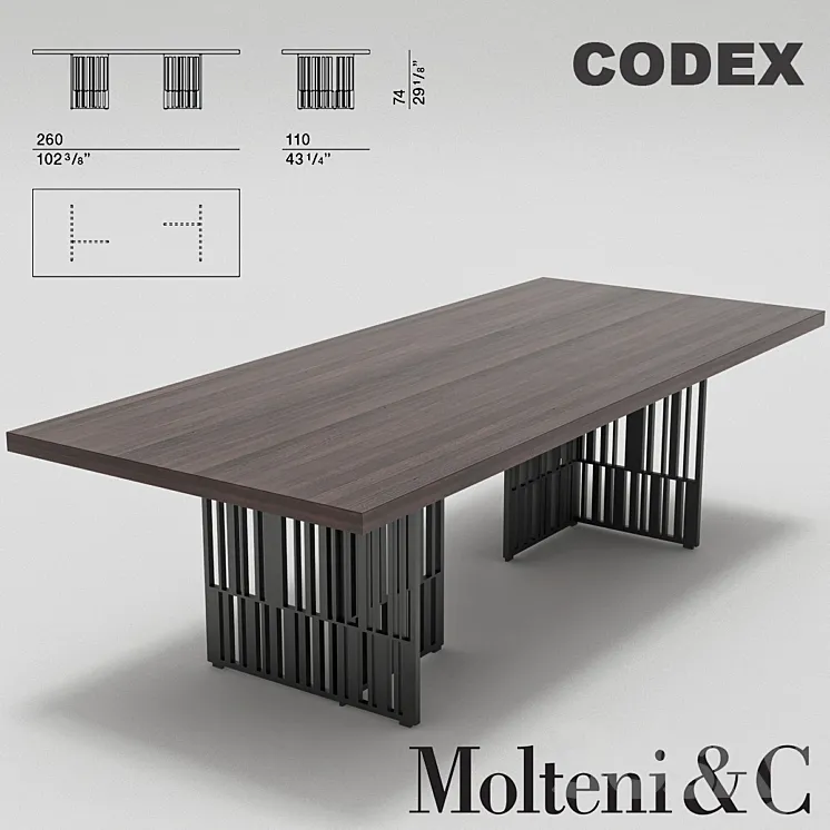 Molteni Codex Table 3DS Max