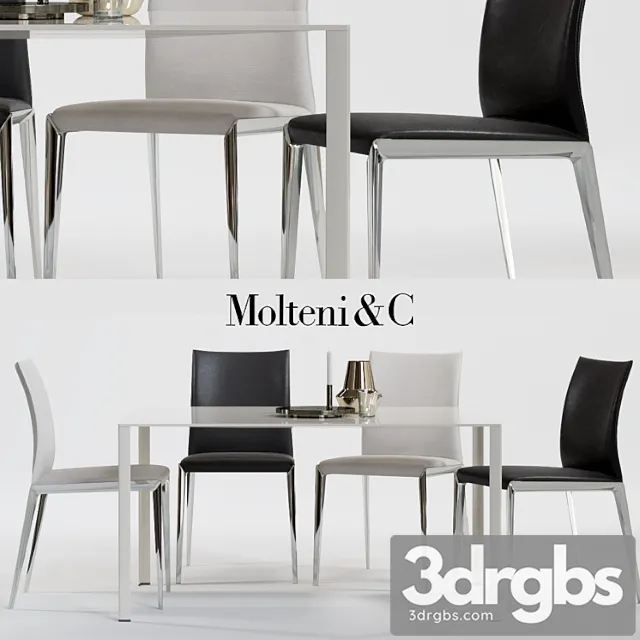 Molteni Dart Chair and Lessless Table 3dsmax Download