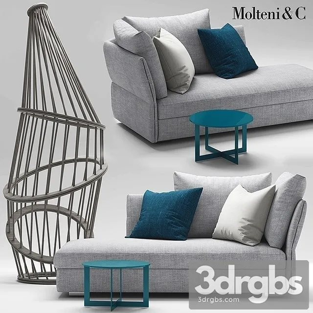 Molteni Holiday Sofa 01 3dsmax Download