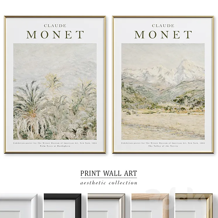 Monet Vintage Exhibition Poster P-610 3DS Max Model