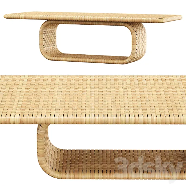 Monica rattan coffee table 3ds Max