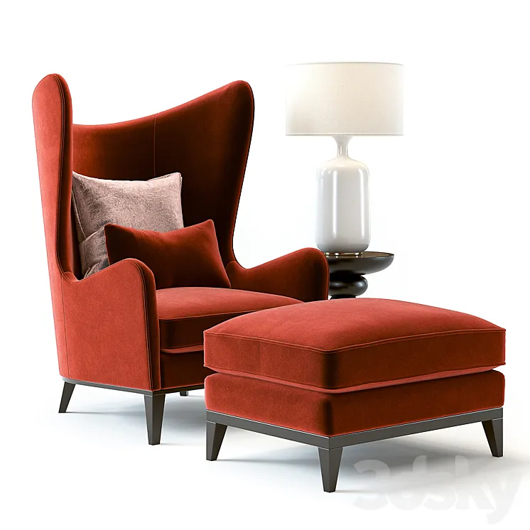 Monroe Armchair Red 3DS Max