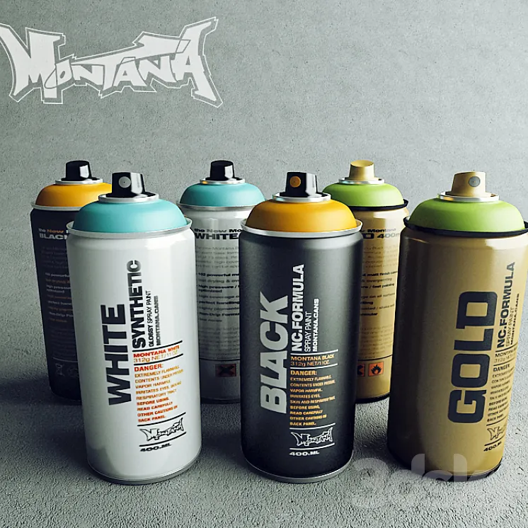 Montana spray cans 3DS Max