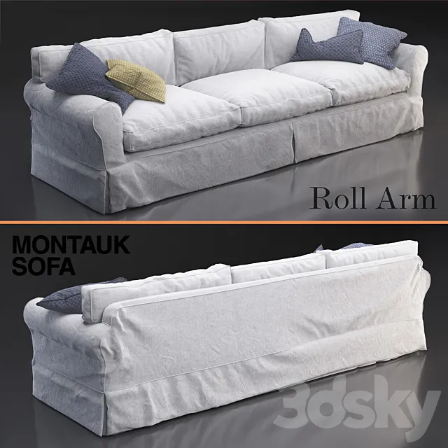 Montauk Roll Arm sofa 3DSMax File