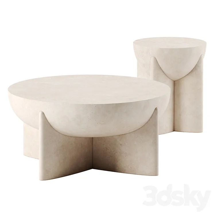 Monti Lava Stone coffee tables by West elm 3DS Max Model