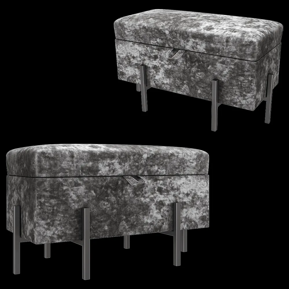 Montly – Padded stool Dark 3ds Max