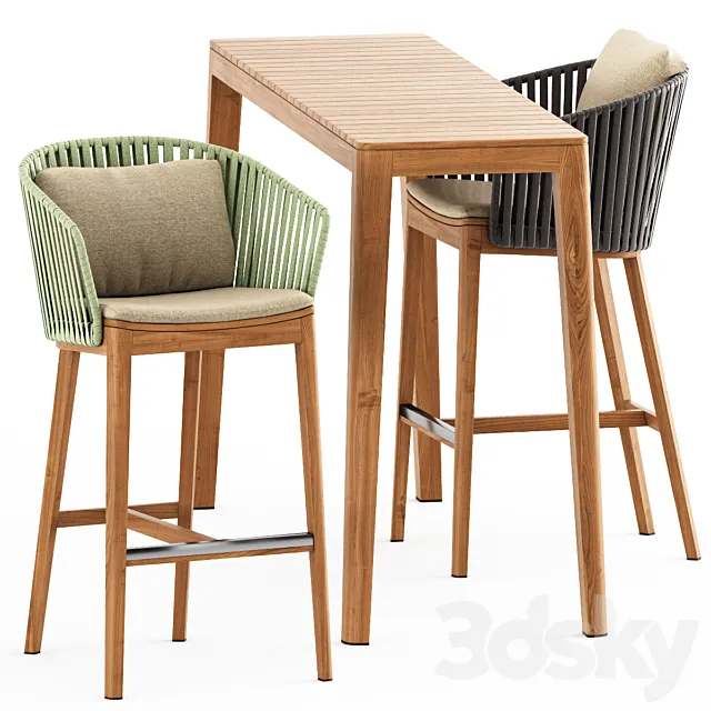 MOOD BAR Chair. MOOD High Table by Tribu 3DSMax File