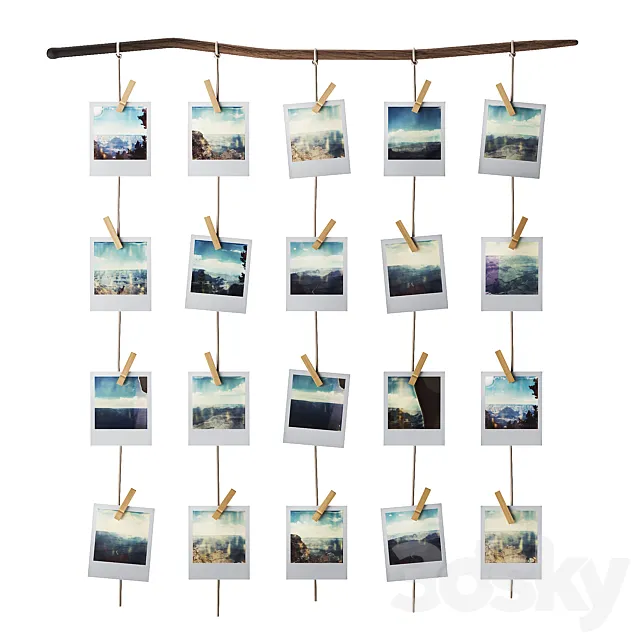 Moodboard polaroid photo 3ds Max