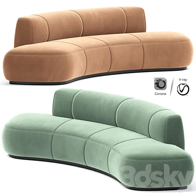 Morada Bubble Curved Fabric Sofa 3ds Max