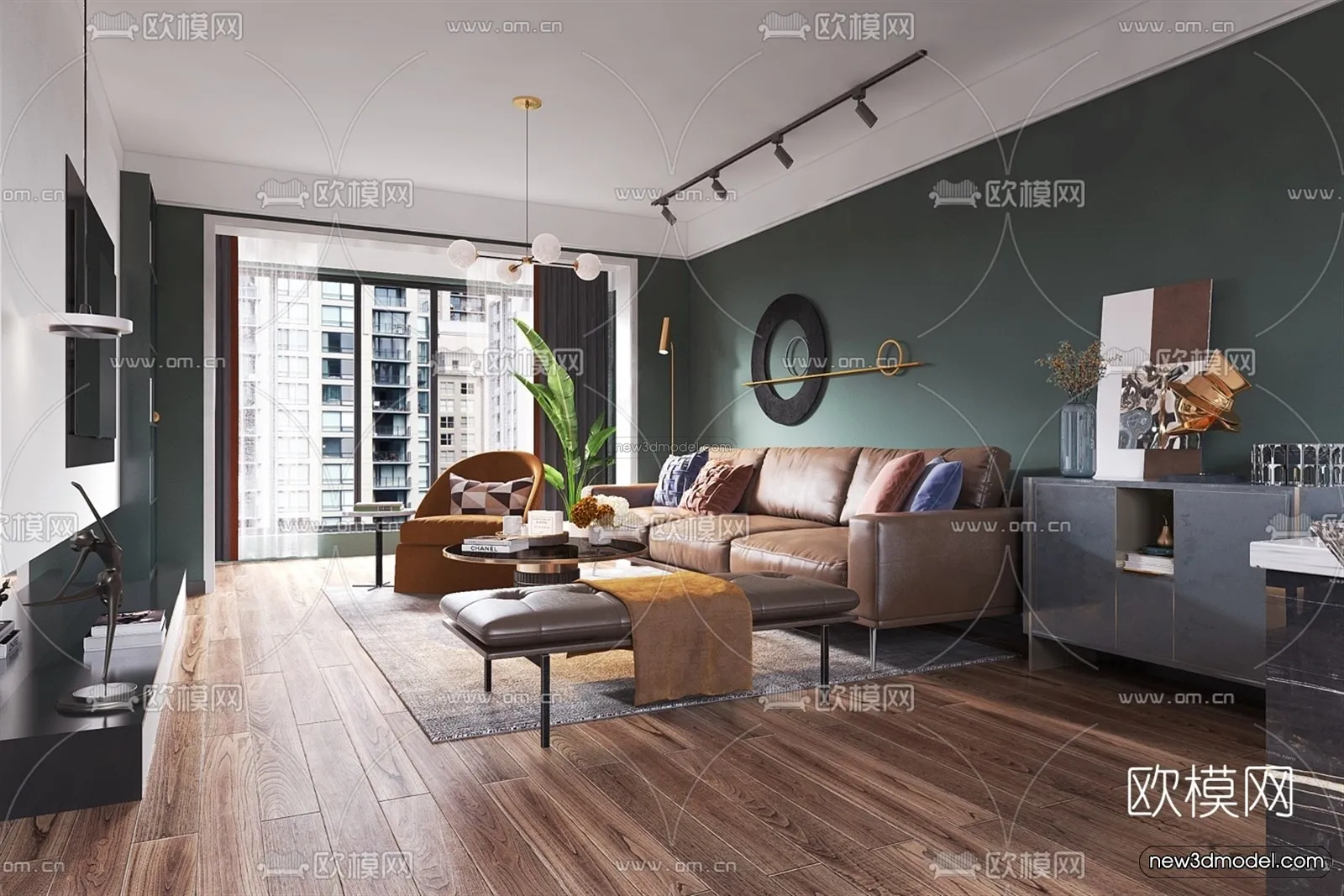Morandi Style Interior 3D Blocks – Living Room 3D Scene – 031 – VRAY