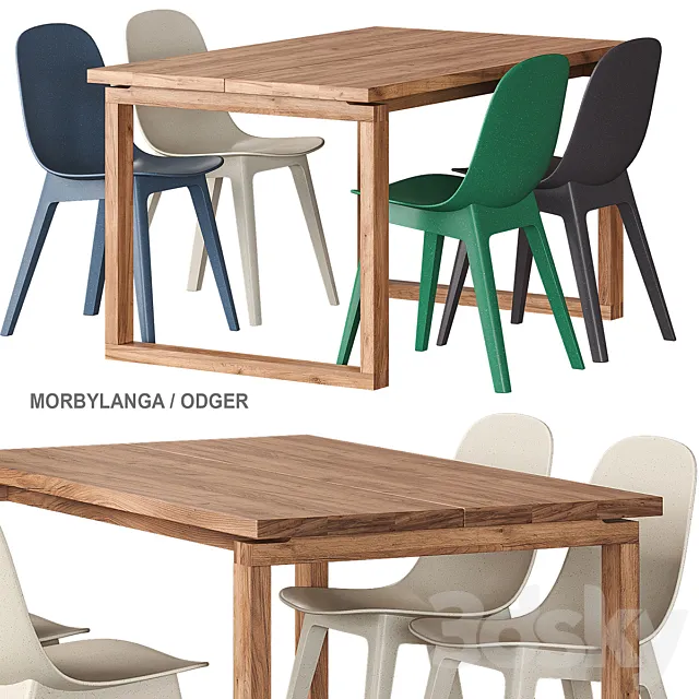 Morbylanga _ Odger IKEA Table and chairs 3DS Max Model