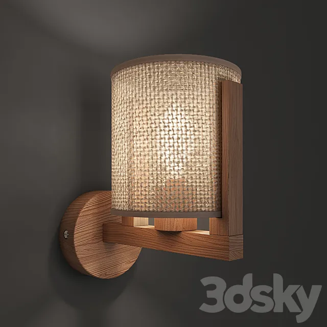 Moreno wall lamp with beige lampshade 3DS Max Model