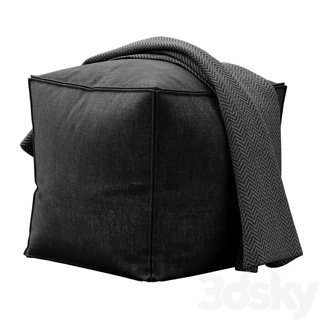 Moriah black Pouf by ashley furniture 3DS Max Model