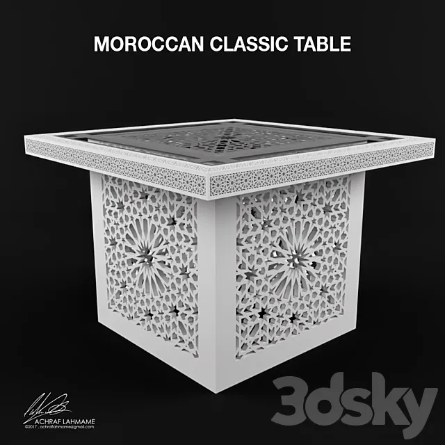 Moroccan Classic Table 3DS Max Model