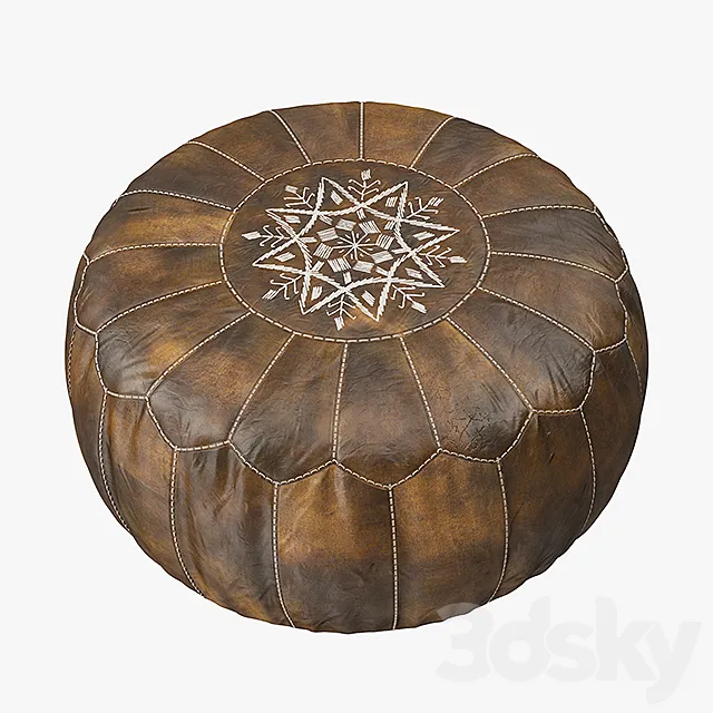 Moroccan Leather Pouf 3DS Max Model