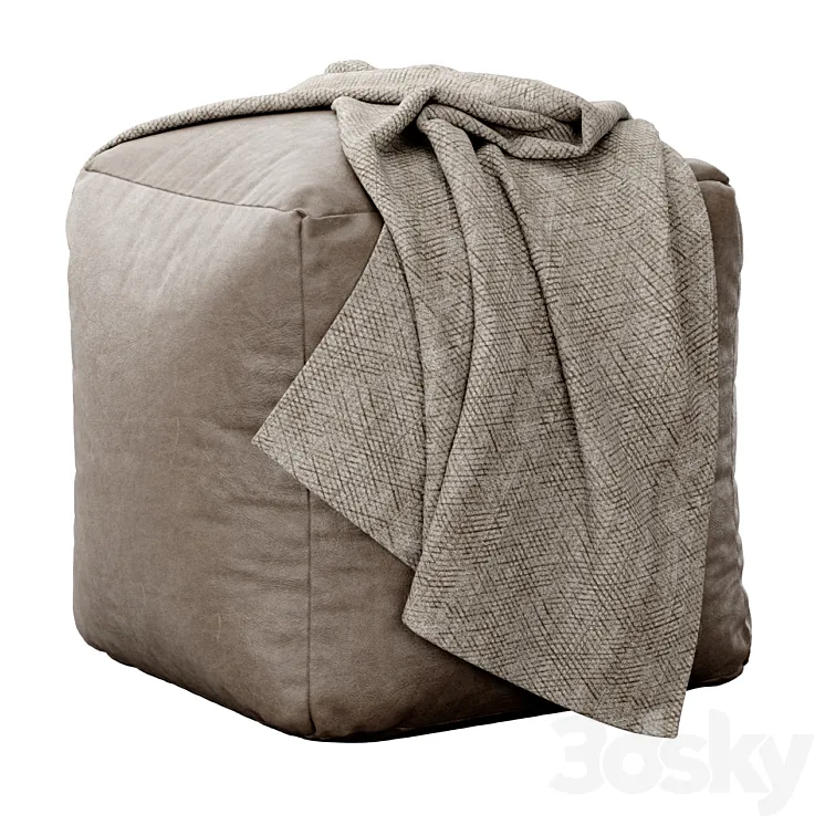 Moroccan Leather pouf 3DS Max