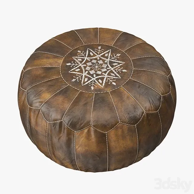 Moroccan Leather Pouf 3dsMax Model