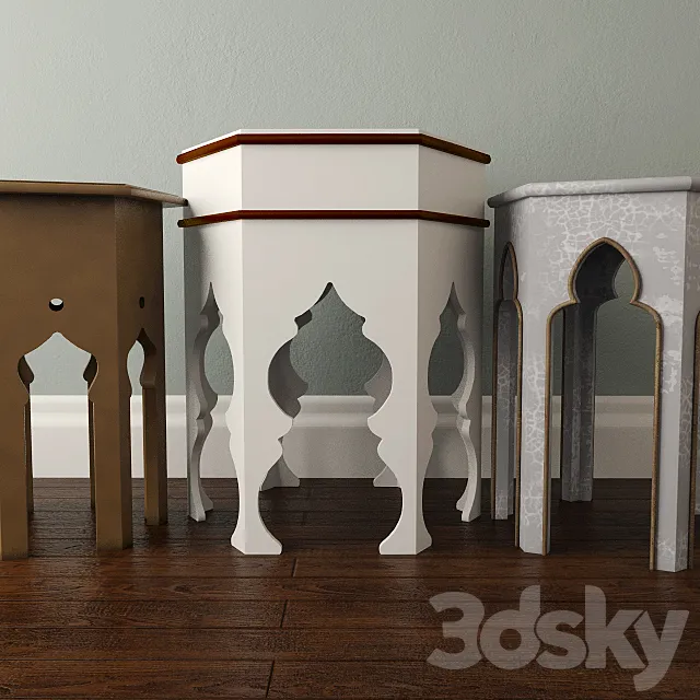 Moroccan Tables 3DS Max Model