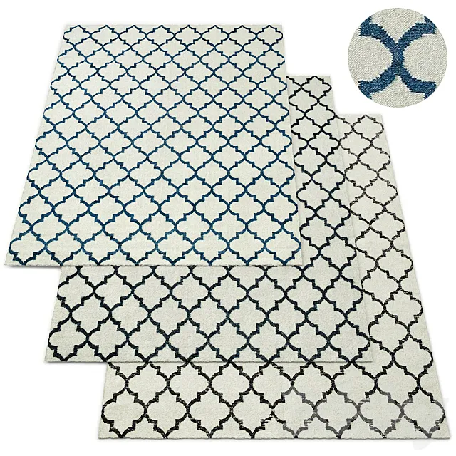 Moroccan Tile Flatweave Rug RH Collection 3ds Max